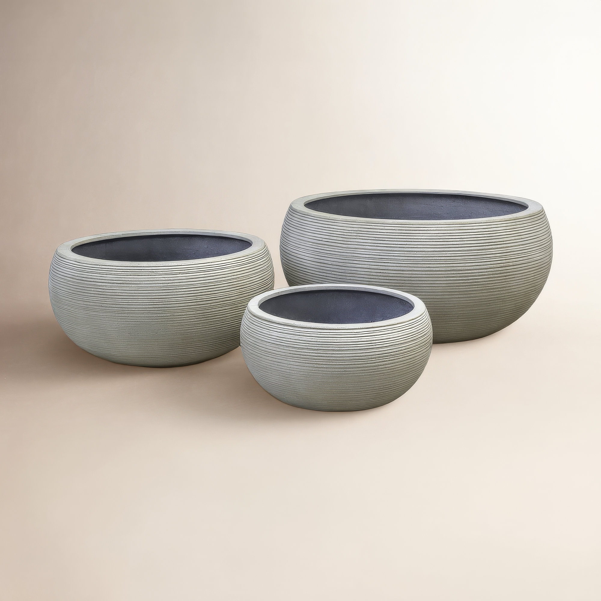 Exton Clay Pot Planter, 13.75" H x 30" W x 30" D, Lead Lite