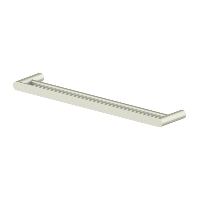 Crystal Bay Double 24" Wall Mounted Towel Bar, Brushed Nickel