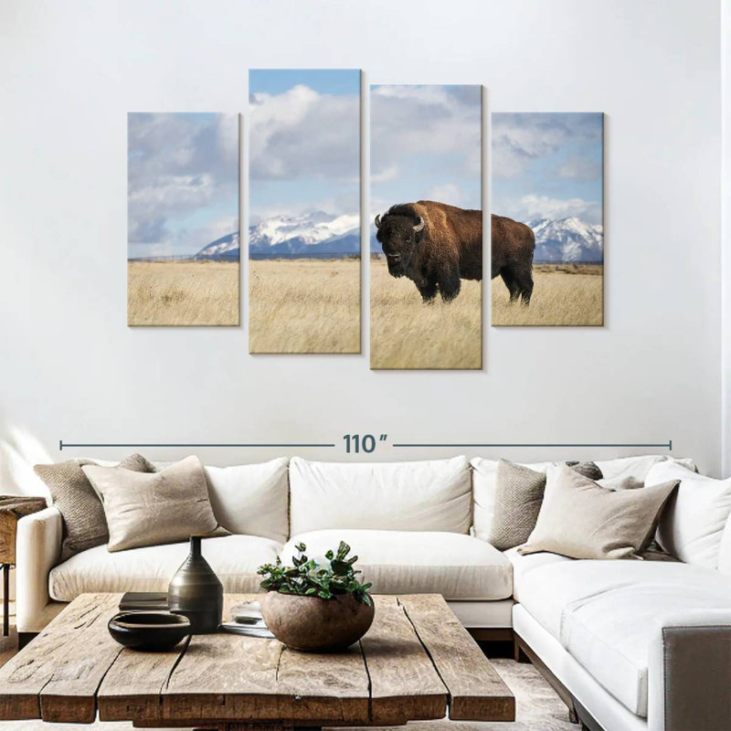 Brampt Lone Bison In A Field