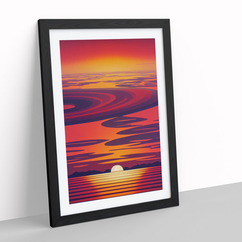 XV1022-4885X Unreal Sunset View - Print, Black Framed Paper, 66cm H x 48cm W, White