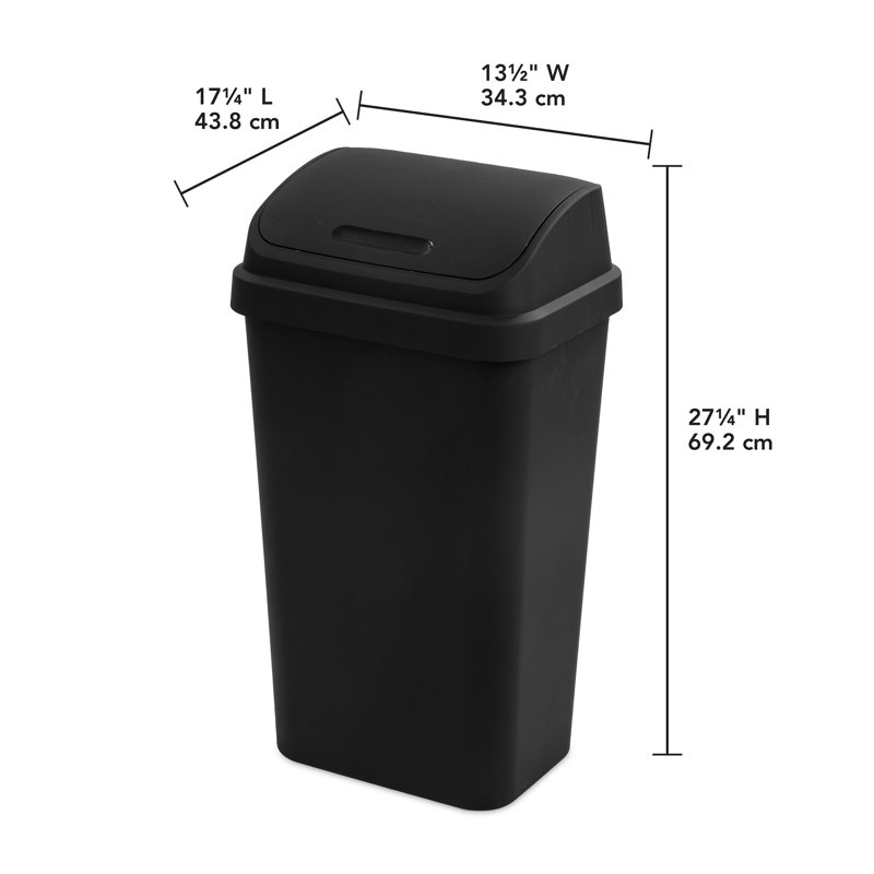 Kitchen 13 Gallon Swing Top Trash Can