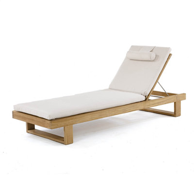 Westminster Teak Outdoor Wood Chaise Lounge , Sunbrella Cushion Included