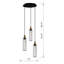 Luminaire suspendu cylindrique à 3 lumières Kady