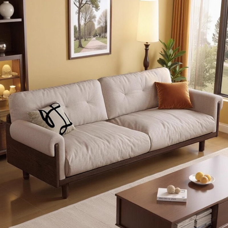 Log-style Minimalist Off-white Sofa