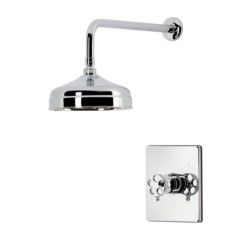 Robinet de douche à pression équilibrée à poignée unique moletée Wendell de Kingston Brass, Chrome poli