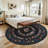 Washable Round Butterfly Print Area Rug