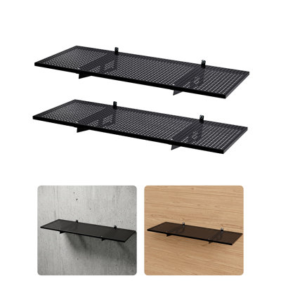 Paquet de 2 tablettes murales de garage robustes de 1,5 x 4 pi, support de rangement pour garage, capacité de charge de 500 lb, tablettes de garage murales