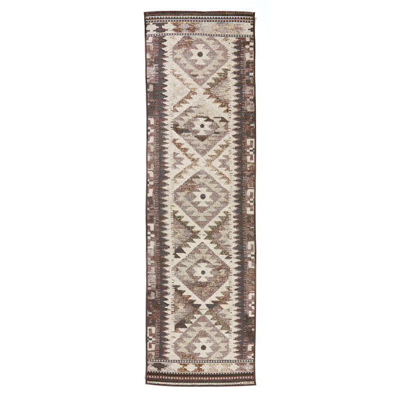 Ternan Power Loomed Indoor/Outdoor Rug, Brown, 2'2x7'6