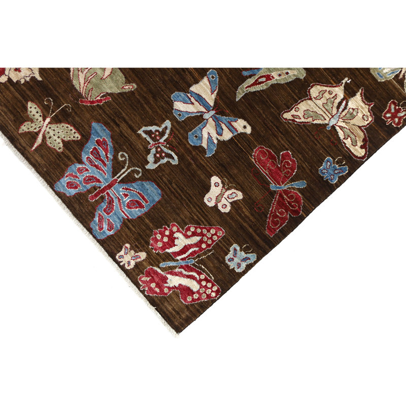 High-Quality Hand-Knotted Red And Black Area Rug