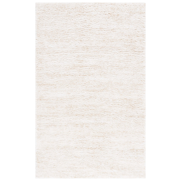 Abdiladif Shag Flokati Area Rug In Ivory & Beige