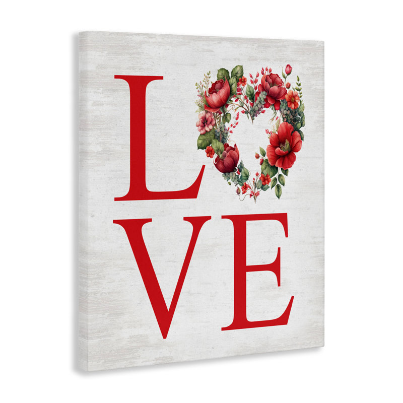 Rustique et romantique Love Wreath, conception de lettres et de lignes, H 20 po x l 16 po