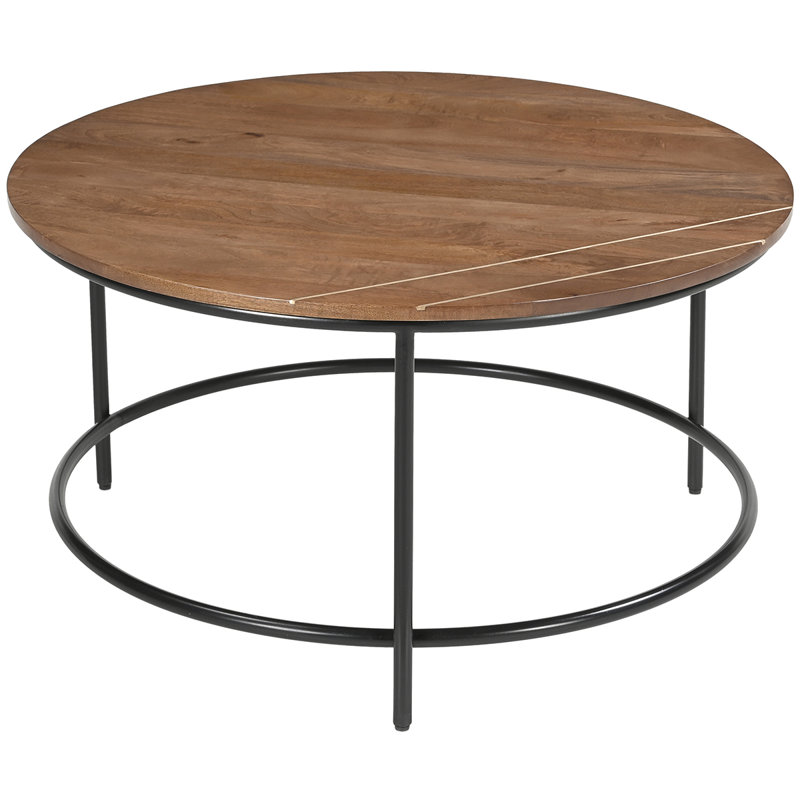 Anjanet Three Leg Coffee Table, Black, Medium Wood