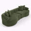 Canapé modulaire courbé 4 places de style moderne, canapé de salon à compression minimaliste, aucun assemblage requis, revêtement en chenille-1236817514