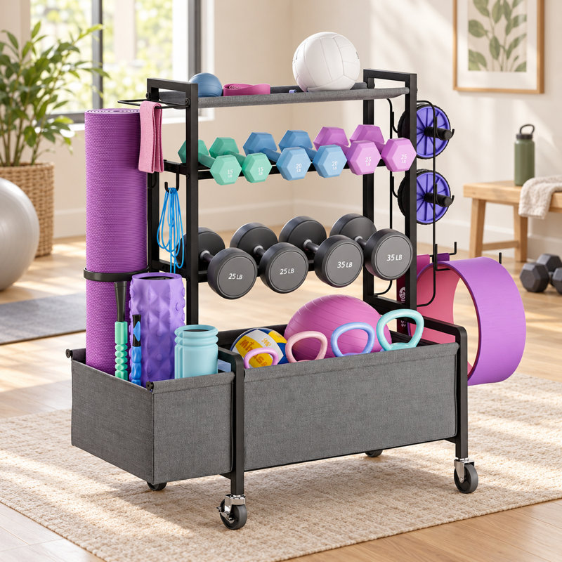 4-Tier Freestanding Adjustable Dumbbell Storage Rack Weight Rack For Dumbbells Black