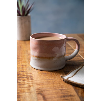 Mikasa Reactive Glaze Stoneware Mug Set, Set of 4 Durable Stoneware Cups, 450ml