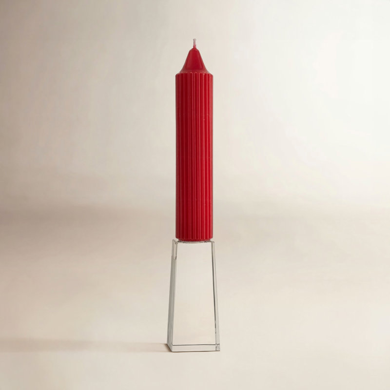 Bougie Grecian Collenette, H 7 po x l 1,25 po x P 1,25 po, Rouge