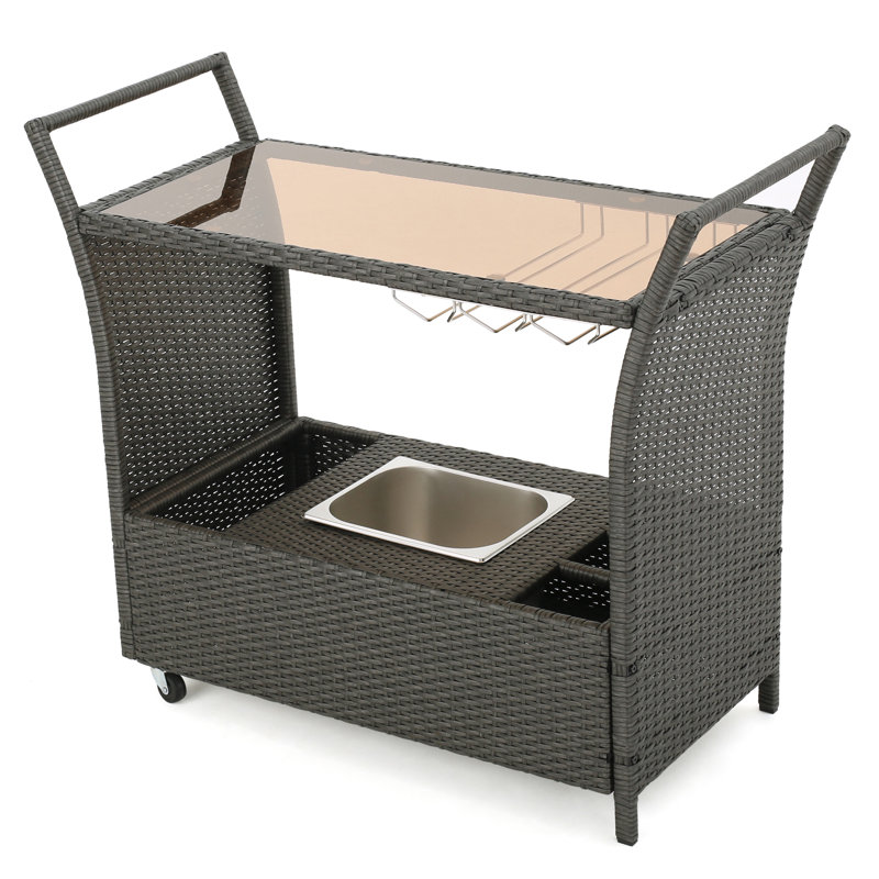 Chariot-bar Pe Kd - Chariot de réception léger gris et verre