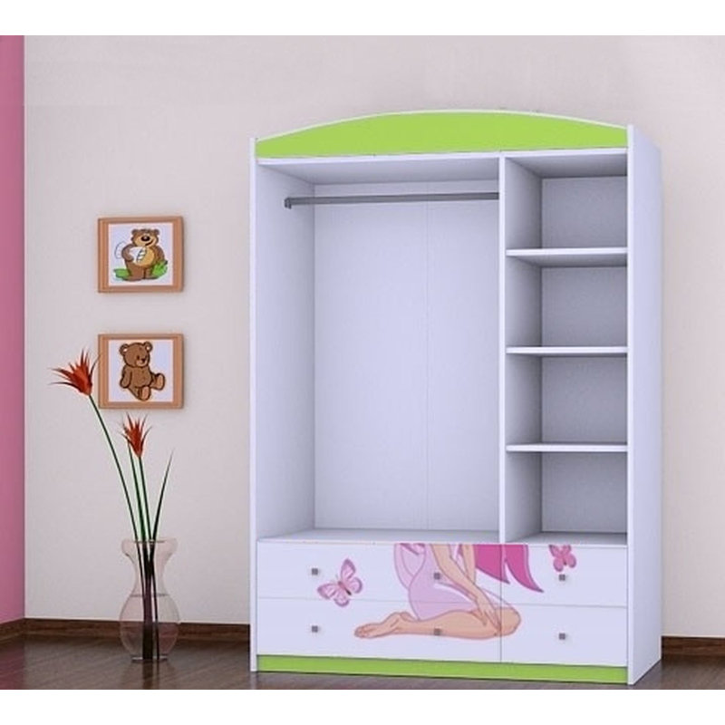Wilczek 3 Door Wardrobe, Green