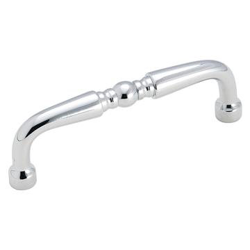 3" Solid Brass Turned Wire Pull Polished Chrome