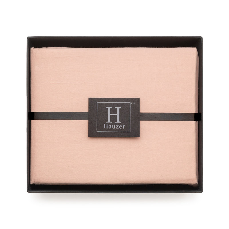  Ensemble de draps 100% coton brossé couleur unie. , Grand, Rose