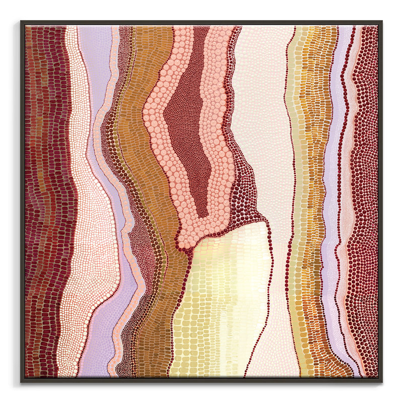 Birarr 2 - Land Desert | Kamilya Lowana White | by Ivy Bronx, Black Floater Framed, 108.5cm H x 108.5cm W x 8cm D