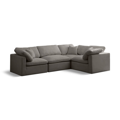 Izzybella Velvet L-Shaped Sectional Reversible