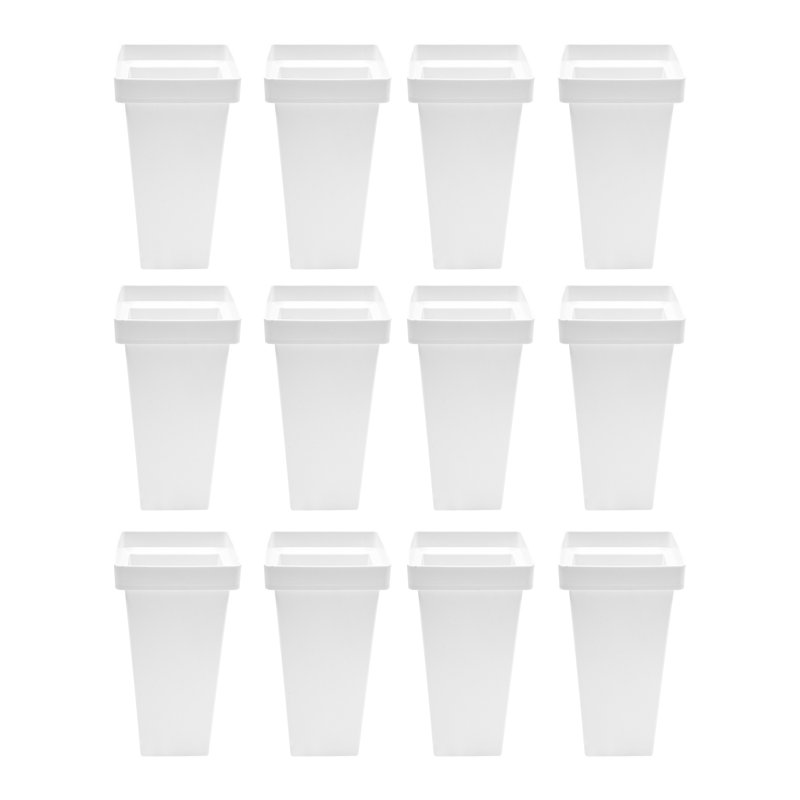 Jardinières en plastique 12 pièces, Blanc