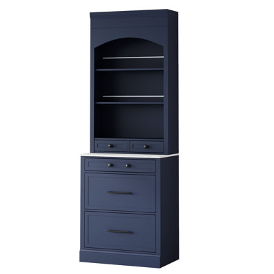 Garde-manger gris avec comptoir en faux marbre, hauteur de 83,7 pouces, 5 tiroirs et tablette réglable pour une armoire fonctionnelle en marbre