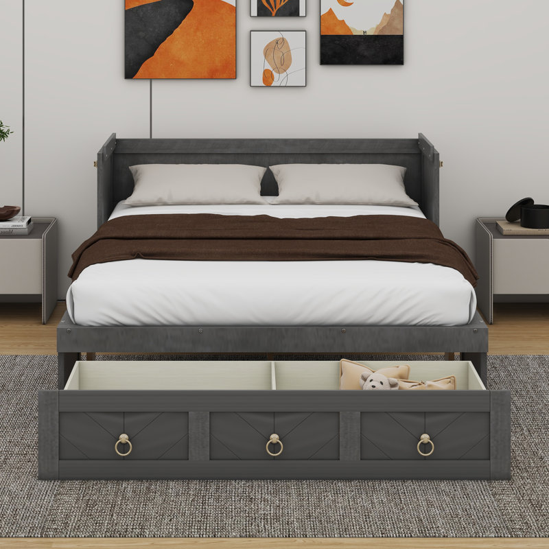  Lit escamotable Cato avec port USB et grand tiroir, Grand, Blanc
