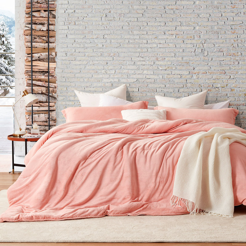 Charlotte Peach Milk Velvet Oversized Comforter Set