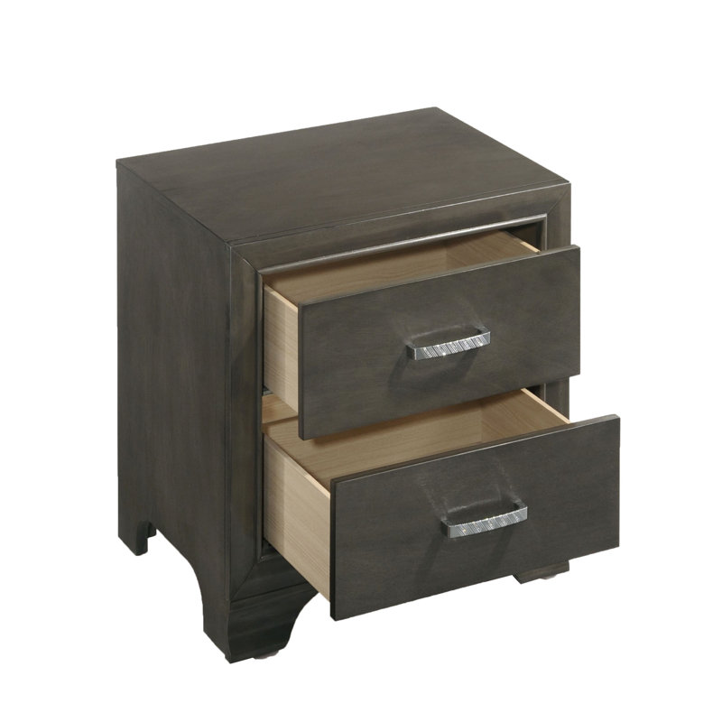 Table de chevet 2 de style rustique gris avec durabilité et fermeture de la chambre