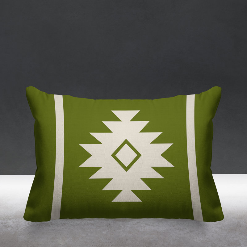Coussin décoratif intérieur / extérieur Wapi Southwestern, Chartreuse