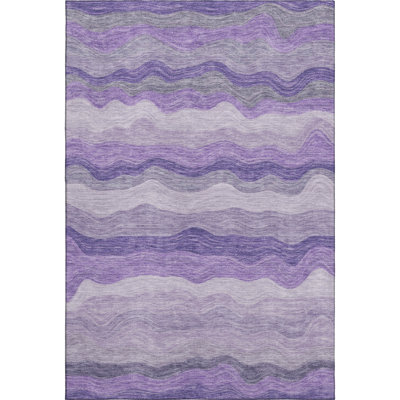 Premium Machine Washable Mayfield AMF2397 Striped Rug