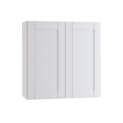 Meuble de cuisine mural Gallery Express Mercer, assemblé, 91,4 cm (L) x 30,5 cm (P) x 76,2 cm (H), avec étagères, blanc