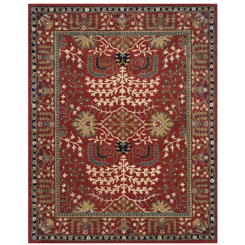Antiquity Hand-Tufted Red Area Rug, Rectangle 11' x 15'