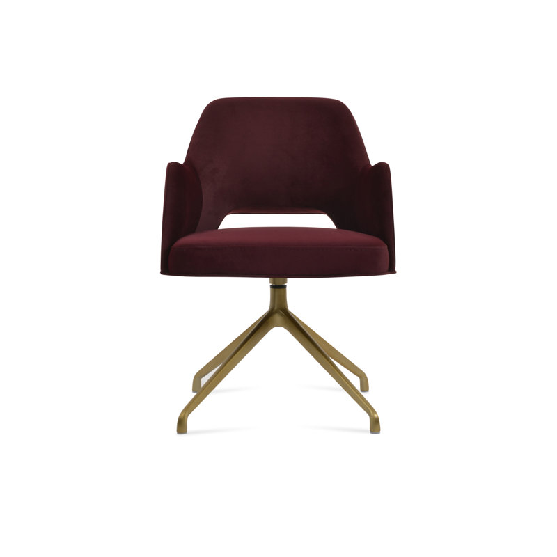 Marash Arm Spider Dining Chair, Brass