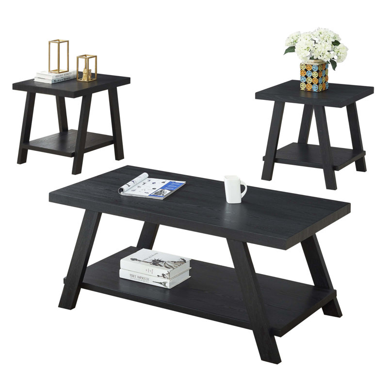 Ensemble de table basse Athens, Noir, Noir