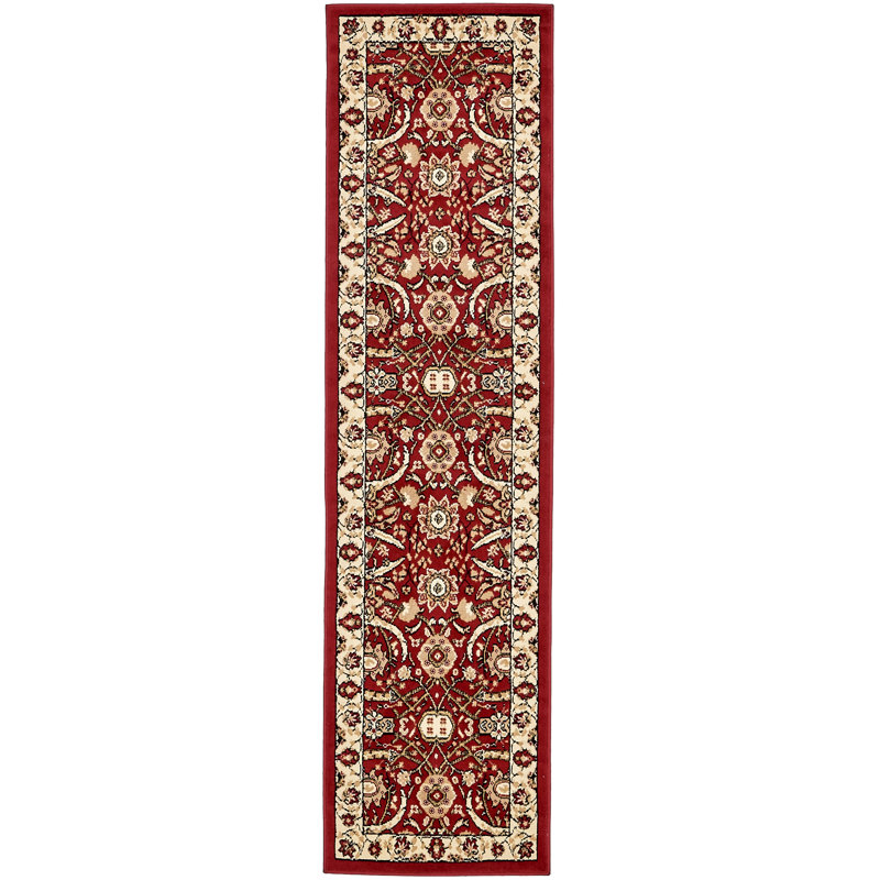 Tapis rouge tissé à la machine Britannia, Tapis de couloir 2 pi 2 po x 8 pi 2 po