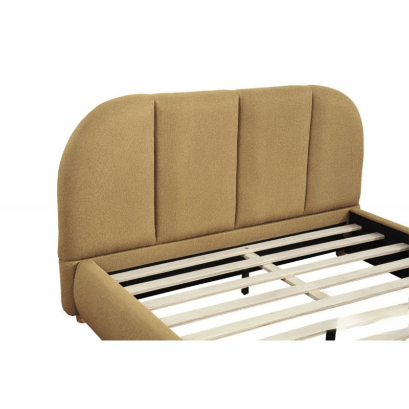Modern Platform Bed, Brown+Gold