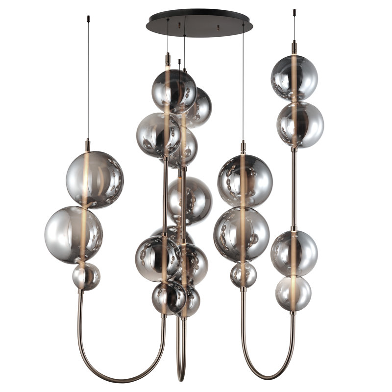 Dreamer 3 - Light LED Pendant, Black Chrome, Mirror Smoke