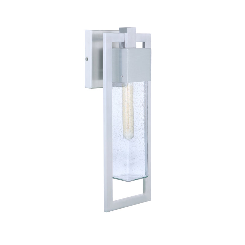 Lanterne murale d'extérieur Pered, H 17 po x l 6 po x P 5 po, Aluminium satiné