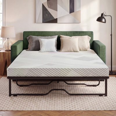 4 Inch Full Size Memory Foam Mattress Topper For Sofa Bed, sleeper sofa bad replacement with Removable Zippered Cover Compressed Packing(Sofa NOT included)