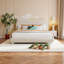 Élégant lit plateforme tapissier en polaire pour grand lit - beige, doux et élégant-2136386322