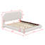 Lit plateforme tapissier avec tissu épais, structure solide et design courbé élégant-114264716-114264719