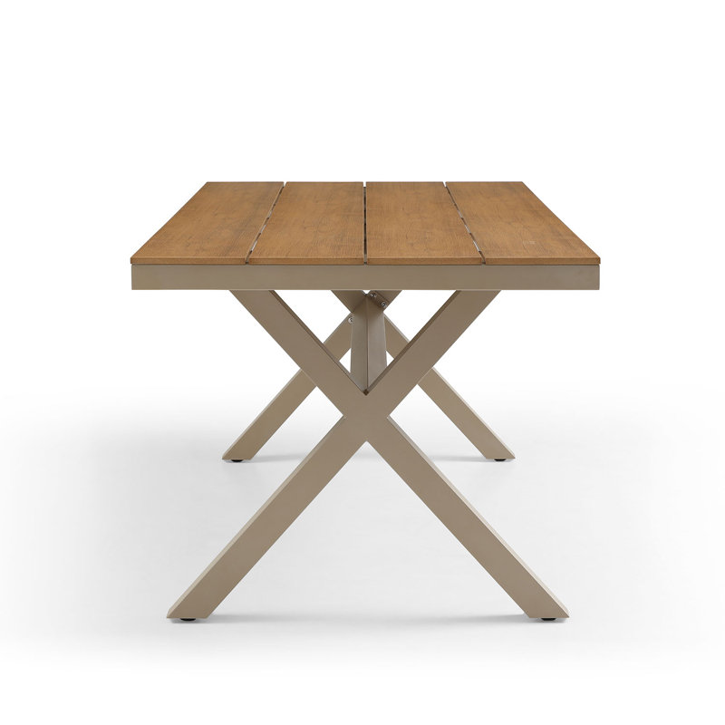 Table de salle à manger d'extérieur rectangulaire L 70,87 po x l 35,43 po Karnell, Teck