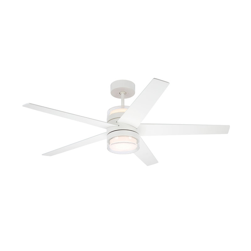 Dutta 52'' Ceiling Fan with LED Lights, Satin White
