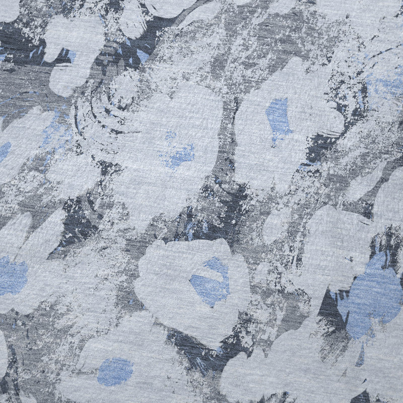 Jeté en sherpa floral Addison, Denim floral