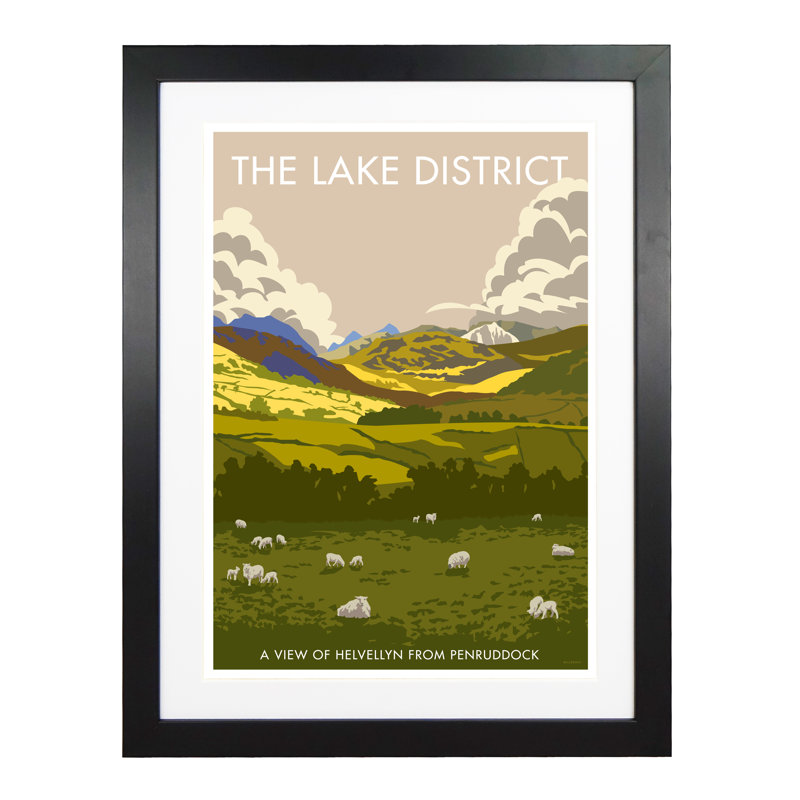 The Lake District by Stephen Millership - Print, Black, 43.5cm H x 33.5cm W x 2.2cm D