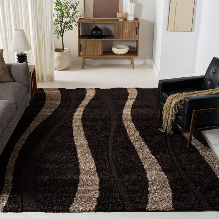 Tapis brun à motif abstrait Angle