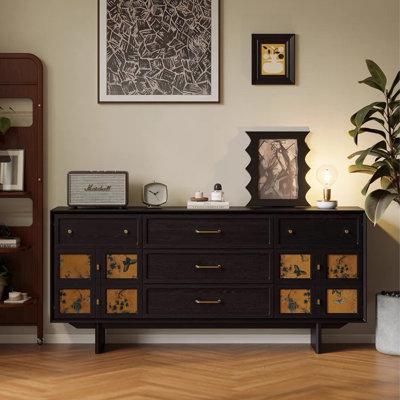 Vintage Style Solid Wood Sideboard 61'' Solid Wood Sideboard